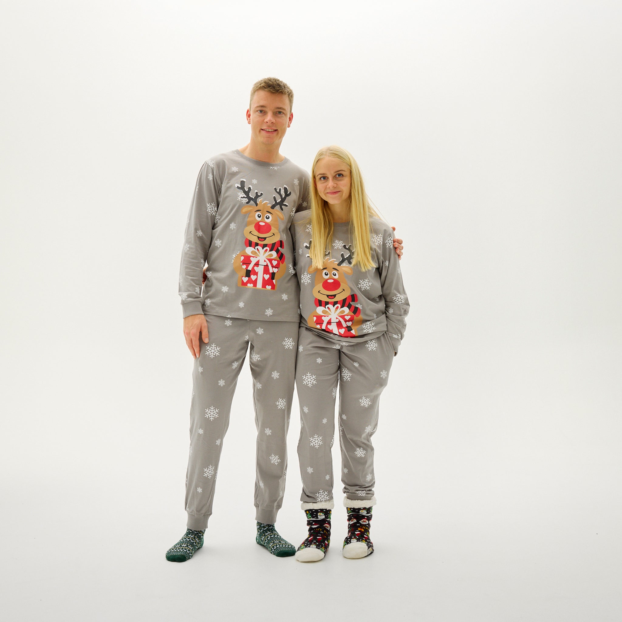 Pyjama Adorable De Rudolphe Gris - Homme.